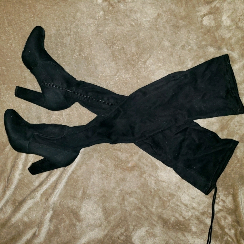 Thigh High Suede Heels